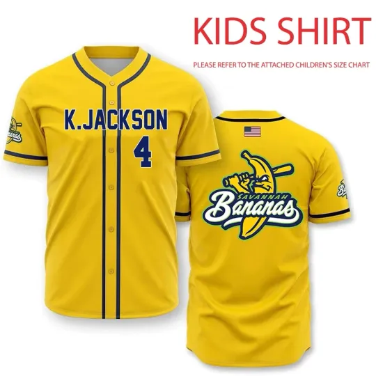 Discover Savannah Bananas #4 KJ Jackson Baseball Jersey Shirt