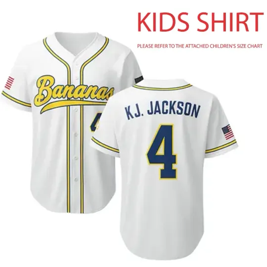 Discover Savannah Bananas Jackson Baseball Jersey Kid Buttons Shirt Youth