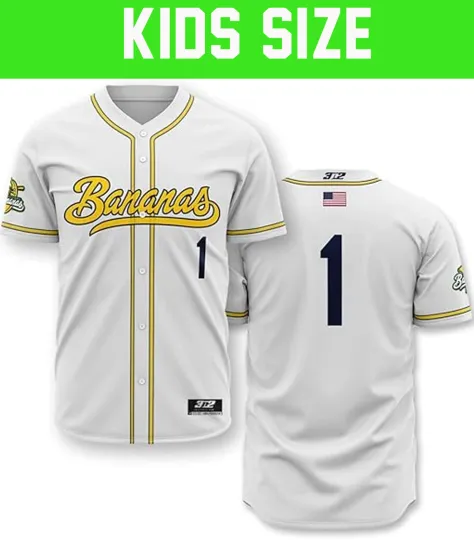 Discover Savannah Bananas  unisex Baseball Jersey kids white