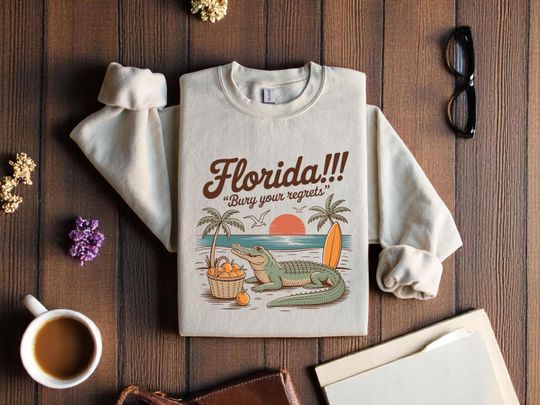 Discover Florida Sweatshirt, Retro Vacation Sweathirt, Tropical Holiday Sweatshirt, Girls Trip Bachelorette Gift, Summer Sweatshirt