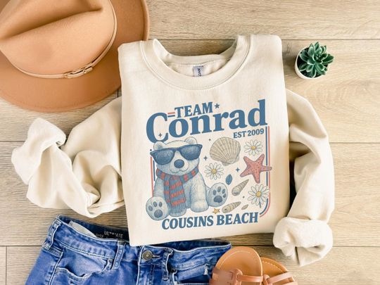 Discover Team Conrad Sweatshirt, Junior Mint Bear Sweatshirt, Summer Beach Sweatshirt, Team Conrad Fan