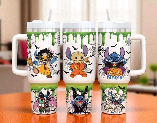 Custom Stitch Halloween 40oz Tumbler Disney Stainless Steel Cup Stitch Gift for Girls Halloween Tumbler