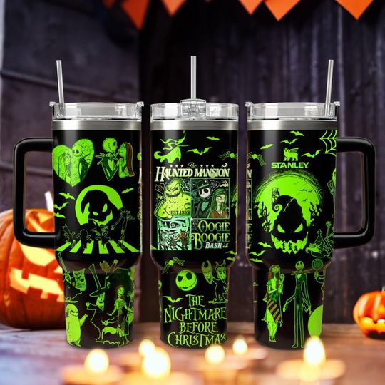 Discover Nightmare Before Christmas Tumbler 40oz, Jack Skellington Oogie Boogie Water Tumbler,  The Haunted Mansion Tumbler, Disney Gothic Cup