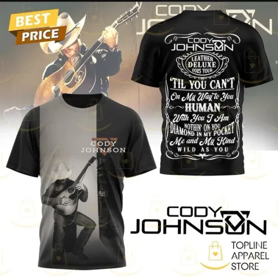 Discover Cody Johnsonn Leather Deluxe Tour 2025 AOP 3D T-Shirt