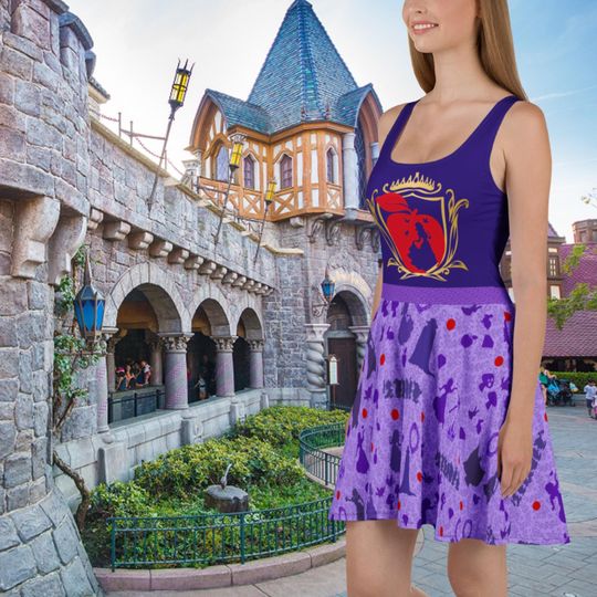 Evil Queen Snow White Women Skater - Snow White Costume - Evil Queen Costume Cosplay - Disneybound Skater for Women - Disney Villain Cosplay