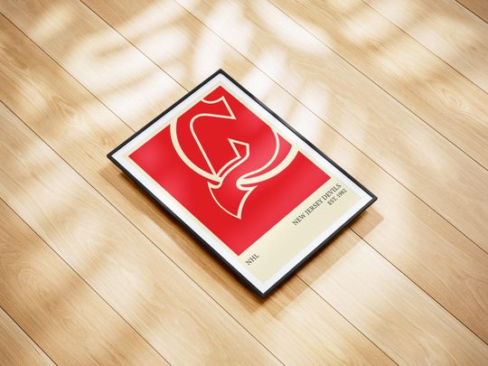 Discover New Jersey Devils NHL Poster - Personalized Hockey Wall Art Print, Gift for NHL Fans, Vintage Sports Decor for Home, Office or Man Cave