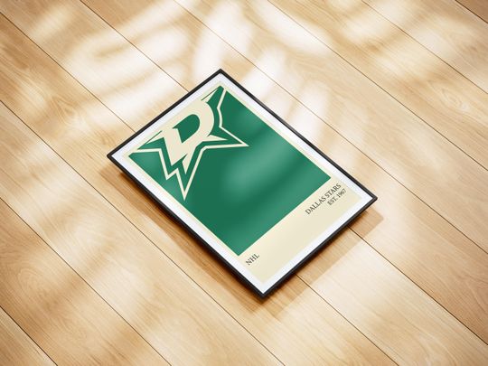 Dallas Stars NHL Poster - Personalized Hockey Wall Art Print, Gift for NHL Fans, Vintage Sports Decor for Home, Office or Man Cave