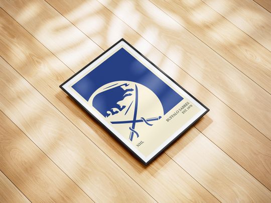 Buffalo Sabres NHL Poster - Personalized Hockey Wall Art Print, Gift for NHL Fans, Vintage Sports Decor for Home, Office or Man Cave