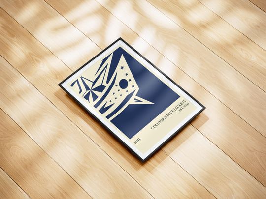 Discover Columbas Blue Jackets NHL Poster - Personalized Hockey Wall Art Print, Gift for NHL Fans, Vintage Sports Decor for Home, Office or Man Cave