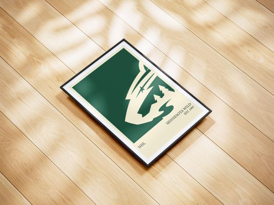 Minnesota Wild NHL Poster - Personalized Hockey Wall Art Print, Gift for NHL Fans, Vintage Sports Decor for Home, Office or Man Cave