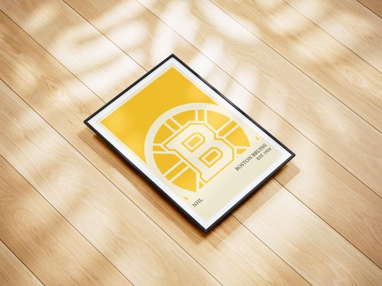 Boston Bruins NHL Poster - Personalized Hockey Wall Art Print, Gift for NHL Fans, Vintage Sports Decor for Home, Office or Man Cave