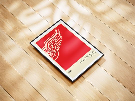 Discover Detroit Red Wings NHL Poster - Personalized Hockey Wall Art Print, Gift for NHL Fans, Vintage Sports Decor for Home, Office or Man Cave