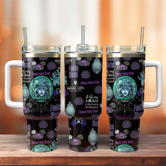 Halloween Haunted Mansion Movie 40oz Tumbler, Hitchhiking Ghosts Tumbler, Disney Spooky Vibes Tumbler, 40oz Tumbler With Handle