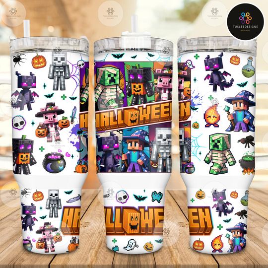 Discover Gamer Character Halloween 40oz Tumbler, Pumpkin Gamer Tumbler , Spooky Season 40oz Tumbler, Funny Gamer Skeleton Tumbler