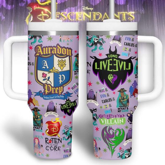 Disney Descendants Tumbler 40oz, Auradon Prep Tumbler, Descendants Zombies World Tour Tumbler, The Rise Of Red, Zombies 4 Tumbler Cup