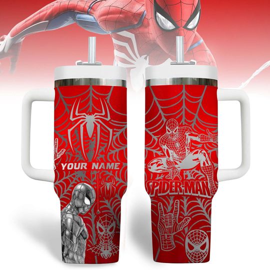 Discover Custom Spider-Man Tumbler 40Oz, Spiderman Coffee Tumbler, Spider Man Insulated Tumbler, Spidey Tumbler, Superhero Cartoon Cup