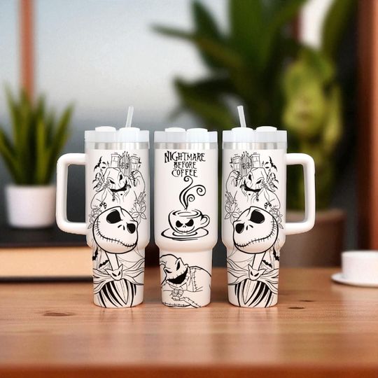 Discover Personalized Nightmare Before Coffee Tumbler: Halloween Horror Gift