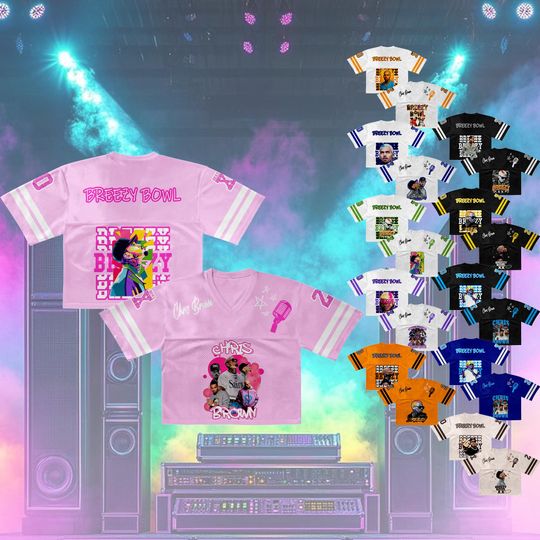 Discover Personalized Chris Brown Tour Crop Top Women Football Jersey, Breezy Bowl 2025 Shirt