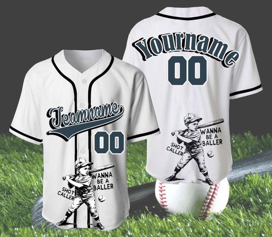Discover Wanna Be a Baller Shot Caller Baseball Jersey, Custom Baseball Jersey Shirt