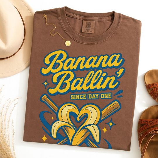 Discover Banana Ballin Shirt Unisex Garment-Dyed T-shirt, Funny Baseball Tee, Comfort Colors Banana Baseball Graphic T-Shirt, Summer Sports Humor Tee