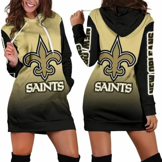 New Orleans Saints Ladies Green & Black "St. Patrick's Day" Hoodie Body Dress