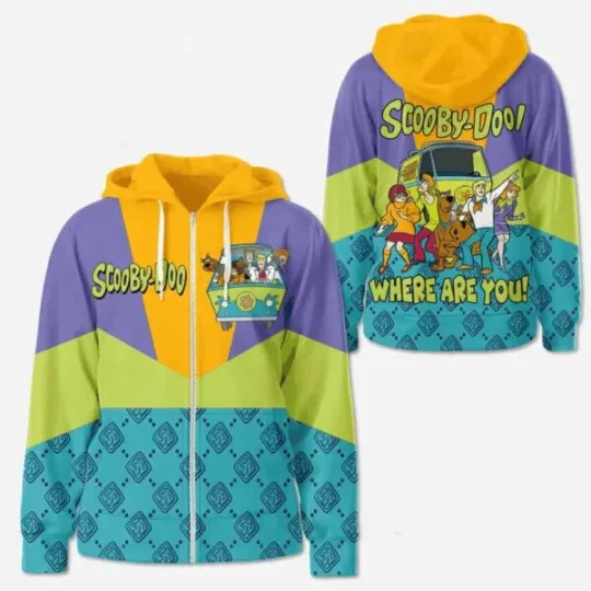 Discover Scooby Doo & Friends Mystery Machine Where You Are Zip Hoodie 3D Printed