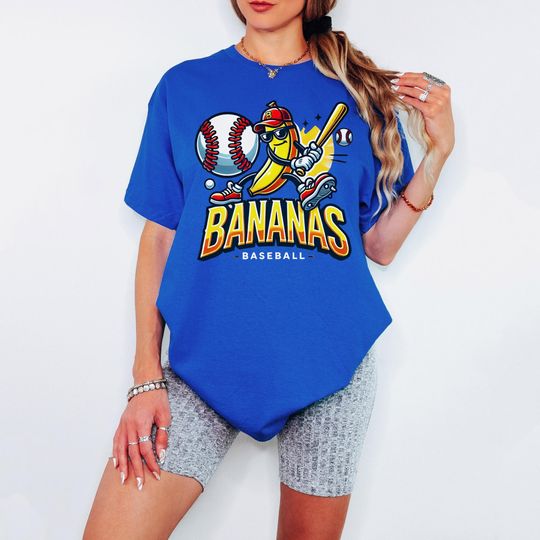 Discover Funny Banana Baseball Shirt, Funny Baseball Tee, Cute Game Day Shirt, Sports Humor Gift, Funny Softball Tee, Baseball Season Shirt, Baseball