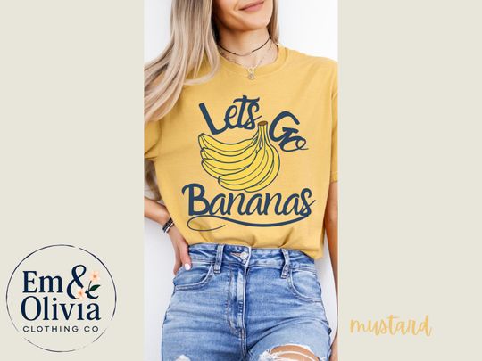 Discover Lets Go Bananas Baseball T-Shirt Womens Summer Tee Comfort Colors Funny Banana Shirt