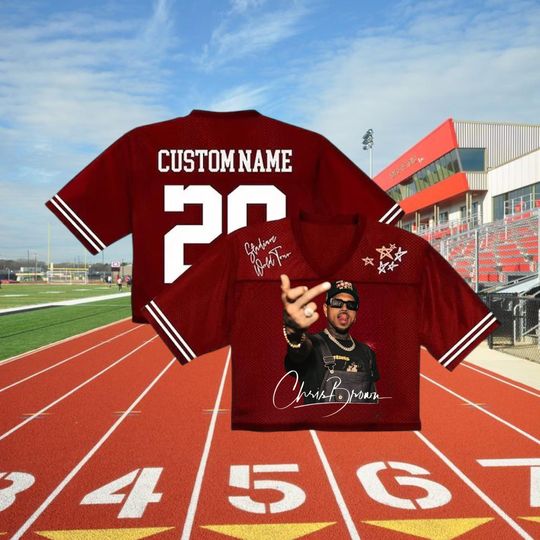 Chris Brown Crop top Football Jersey, Personalized Breezy Bowl Crop top Jersey, Chris Brown Fans, Summer 2025 Breezy Bowl XX, Breezy XX Tour
