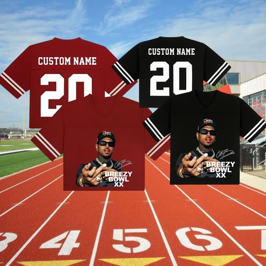 Discover Chris Brown Crop top Football Jersey, Personalized Breezy Bowl Crop top Jersey, Chris Brown Fans, Summer 2025 Breezy Bowl XX, Breezy XX Tour