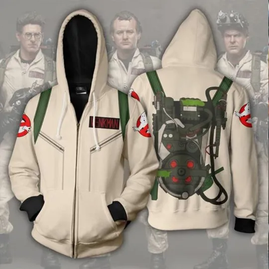 Discover Ghostbusters Cosplay 3D Zip Hoodie  Jacket