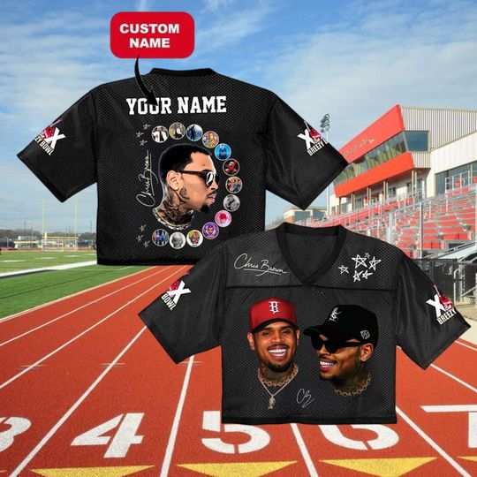 Discover Chris Brown Crop top Football Jersey, Personalized Breezy Bowl Crop top Jersey, Chris Brown Fans, Summer 2025 Breezy Bowl XX, Breezy XX Tour