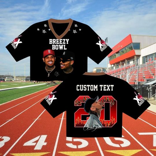 Discover Chris Brown Crop top Football Jersey, Personalized Breezy Bowl Crop top Jersey, Chris Brown Fans, Summer 2025 Breezy Bowl XX, Breezy XX Tour