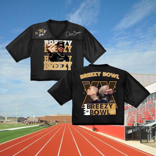 Chris Brown Crop top Football Jersey, Personalized Breezy Bowl Crop top Jersey, Chris Brown Fans, Summer 2025 Breezy Bowl XX, Breezy XX Tour