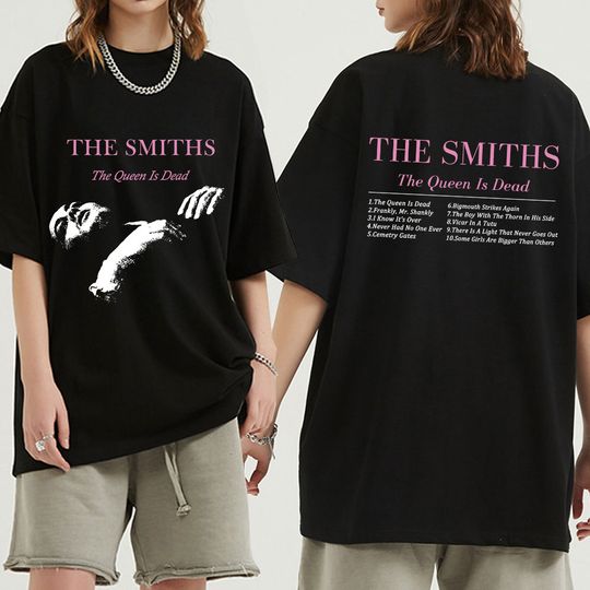 Discover The Smiths The Queen Is Dead T Shirt 1980's Indie, Morrissey Oversized T-shirt Vintage Punk Rock Band T-shirts Streetwear Unisex