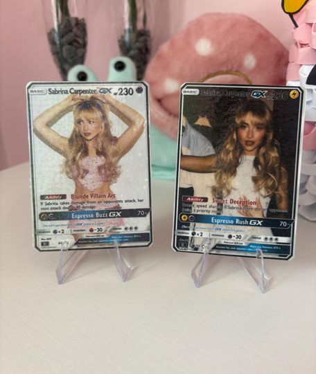 Discover Sabrina Carpenter fan collectable card *choose your own holographic finish*