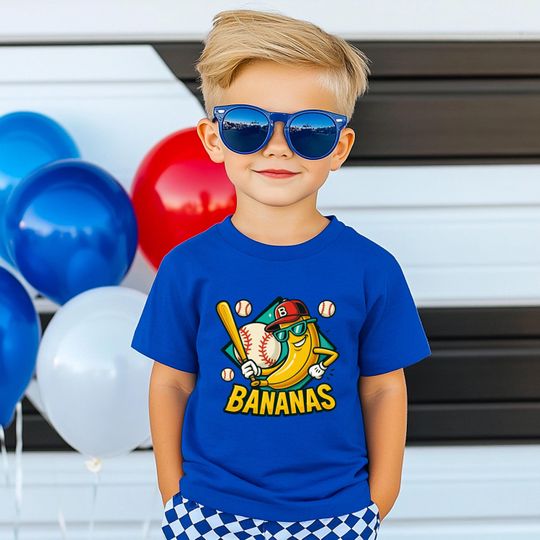 Discover Bananas Baseball Squad T-Shirt: Funny Cartoon Banana Tee