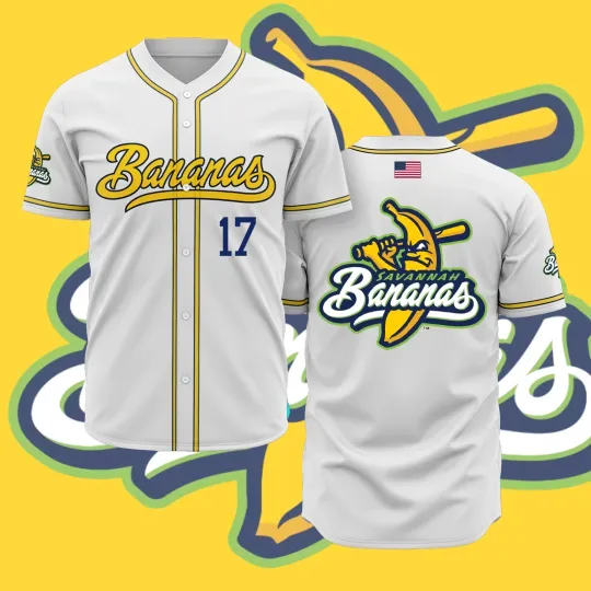 New #17 Savannah Bananas Baseball Jersey, Gift For Fan