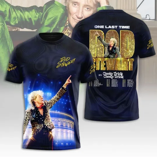 Rod Stewart In Concert Tour 2025 3D Cotton T-Shirt