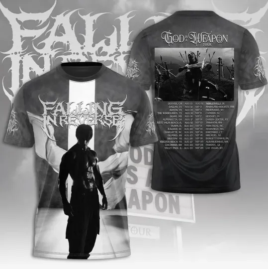 Falling In Reverse God Is A Weapon Tour 2025 3D T-Shirt