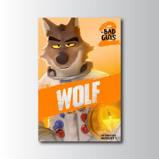 Discover Wolf The Bad Guys 2 Poster, Animated Movie Wall Art, DreamWorks Character Decor, Kids & Family Room Vertical Poster