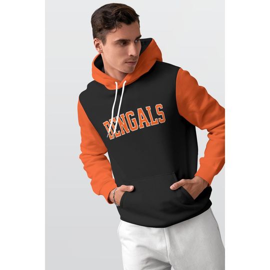 Bengals Unisex 3d Hoodie, Vintage Football Crewneck, Game Day Outfit, Sports Fan Sweater