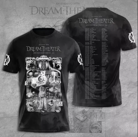 Discover Dream Theater 40th Anniversary Tour 2024-2025 3D T-Shirt