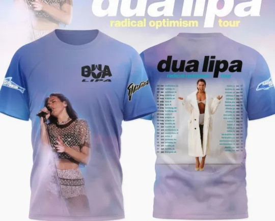 Discover Dua Lipa Radical Optimism Tour 2025 3D T Shirt