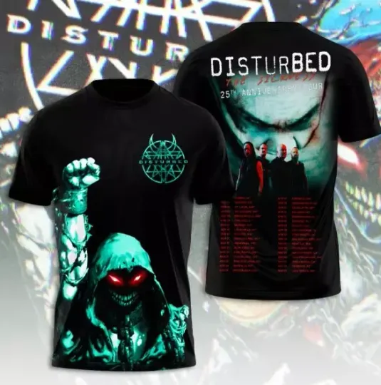 Disturbed Band 2025 Tour 3D T-Shirt Unisex All Size Gift For Fans