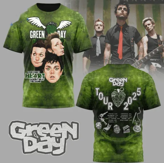 Green Day 2025 World Tour 3D T-Shirt