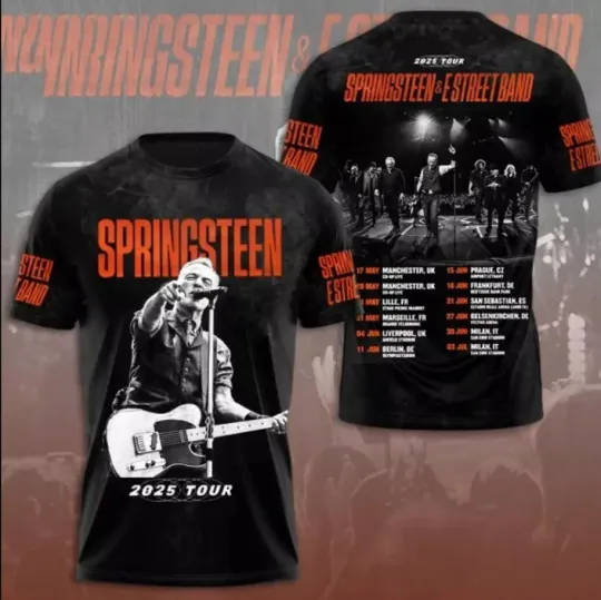 Discover Bruce Springsteen E Street Band Tour 2025 3D T-Shirt
