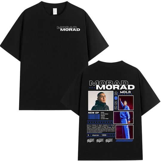 Discover Rapper Morad MDLR 2025 Tour T Shirt Fashion Hip Hop Vintage Short Sleeve T-shirts Men Women Casual Cotton T-shirt Streetwear