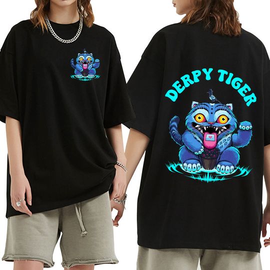 Anime KPop Demon Hunters Derpy Tiger T Shirts Harajuku Fashion Cozy T-shirts