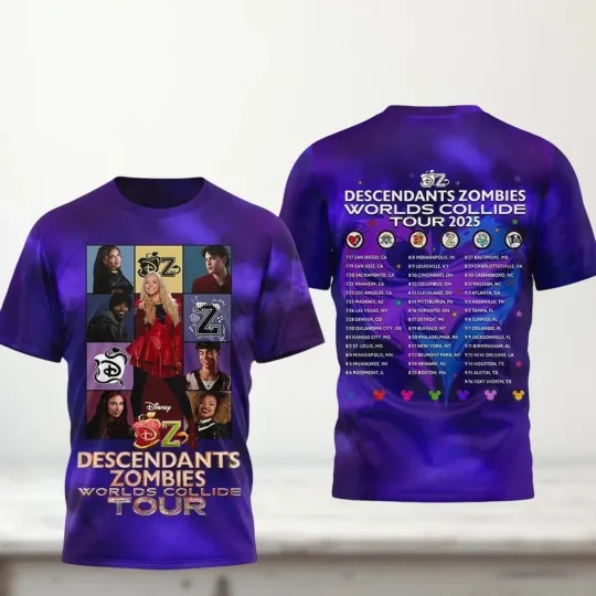 Descendants Zombies Worlds Collide Tour 3D Shirt Concert Tour 2025 T-Shirt